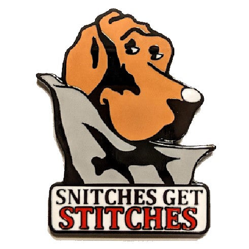 Snitches Get Stitches Enamel Pin