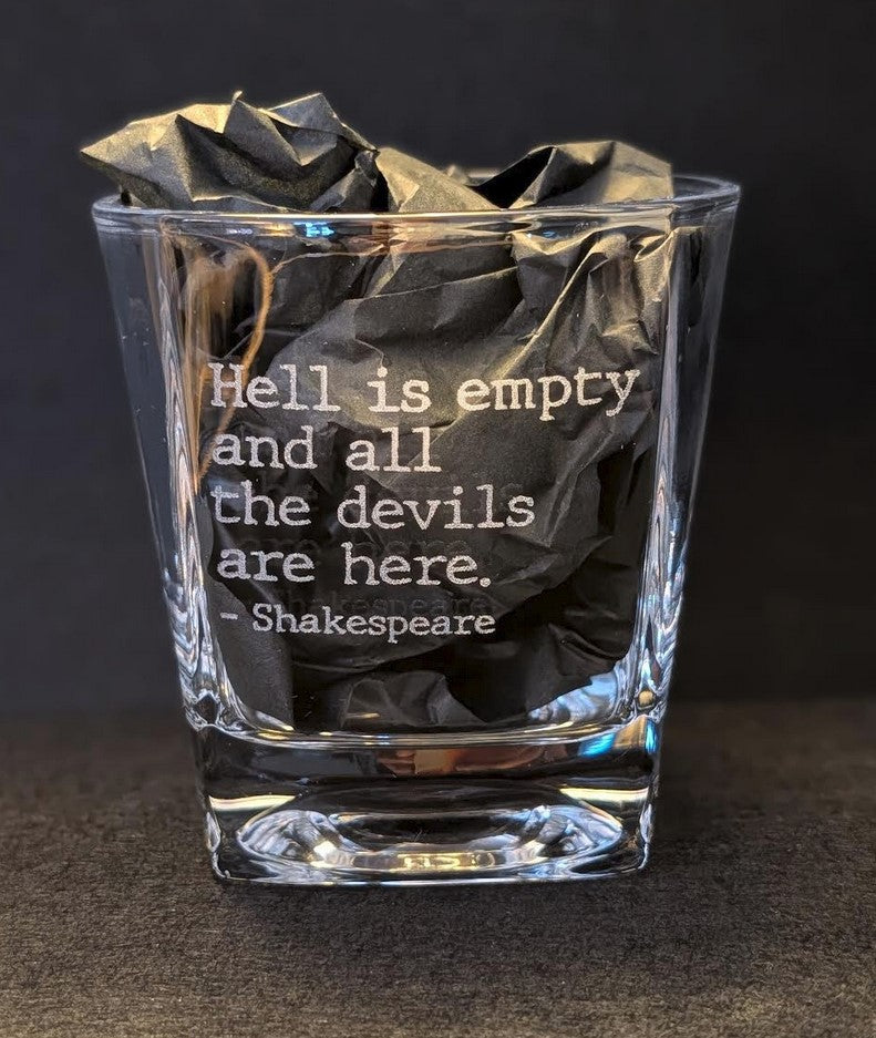 Shakespeare Quote Rocks Glass