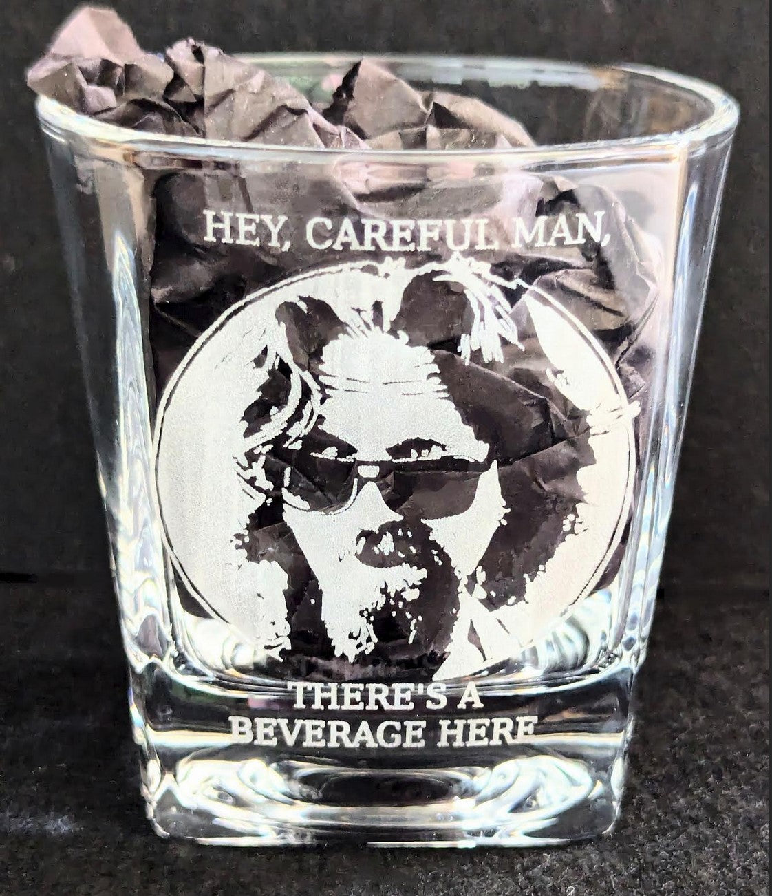 The Dude Rocks Glass