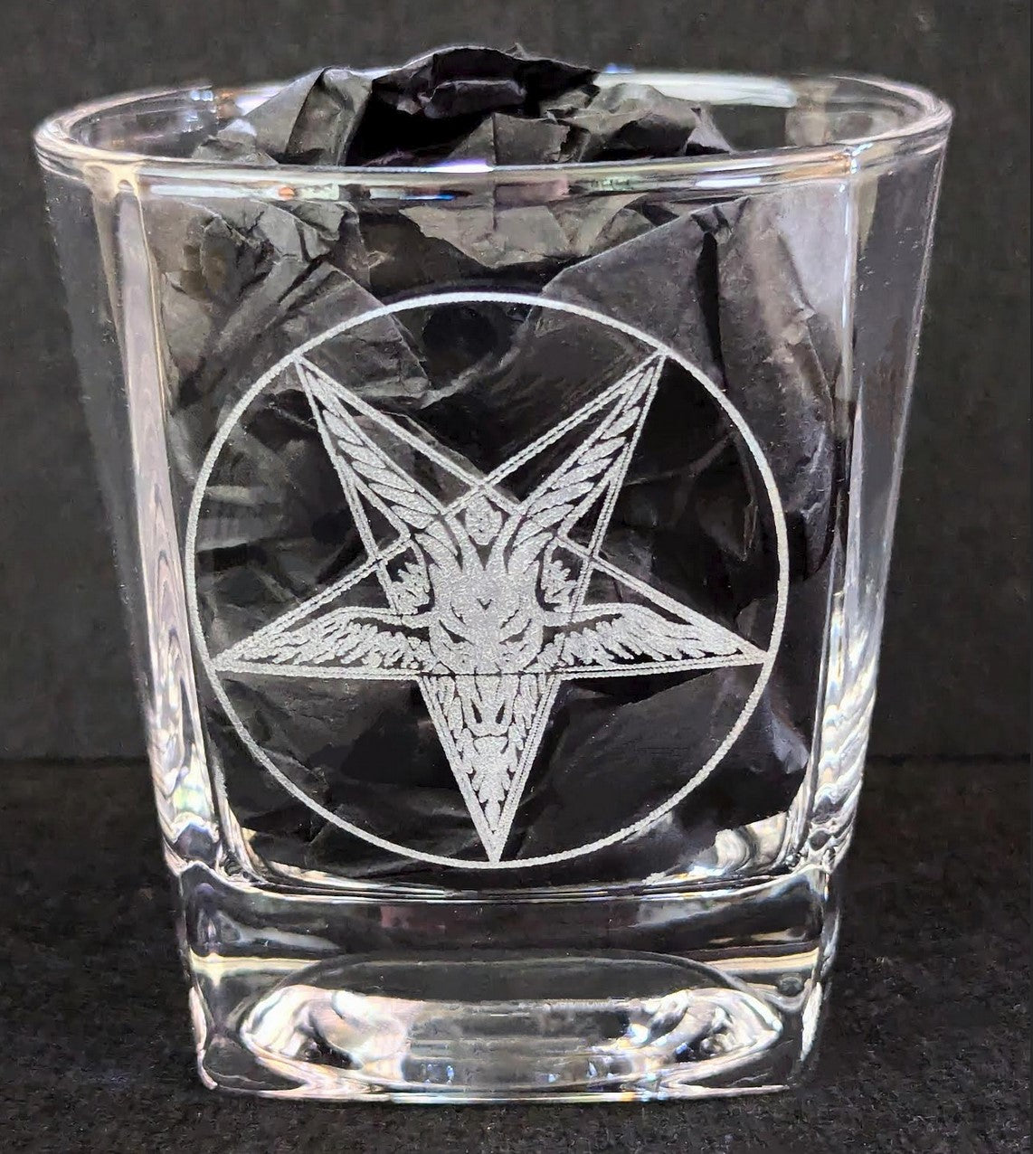 Pentagram Rocks Glass